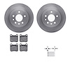 6312-46009 Brake Rotors with 3000-Series Ceramic Brake Pads Kit with Hardware, 1997-2001 GM, Position: Rear - image 1