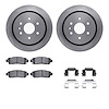6312-46024 Brake Rotors with 3000-Series Ceramic Brake Pads Kit with Hardware, 2013-2019 GM, Position: Rear - image 1
