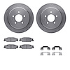 6312-46027 Brake Rotors with 3000-Series Ceramic Brake Pads Kit with Hardware, 2003-2011 GM, Position: Rear - image 1