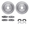 6312-46048 Brake Rotors with 3000-Series Ceramic Brake Pads Kit with Hardware, 2008-2014 GM, Position: Rear - image 1