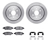 6312-46049 Brake Rotors with 3000-Series Ceramic Brake Pads Kit with Hardware, 2010-2016 GM, Position: Rear - image 1