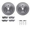 6312-47004 Brake Rotors with 3000-Series Ceramic Brake Pads Kit with Hardware, 1969-1974 GM, Position: Front - image 1