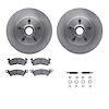 6312-47008 Brake Rotors with 3000-Series Ceramic Brake Pads Kit with Hardware, 1977-1995 GM, Position: Front - image 1