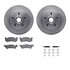 6312-47009 Brake Rotors with 3000-Series Ceramic Brake Pads Kit with Hardware, 1969-1996 GM, Position: Front - image 1
