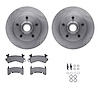 6312-47014 Brake Rotors with 3000-Series Ceramic Brake Pads Kit with Hardware, 1979-1981 GM, Position: Front - image 1