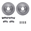 6312-47017 Brake Rotors with 3000-Series Ceramic Brake Pads Kit with Hardware, 1982-1988 GM, Position: Rear - image 1