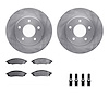 6312-47028 Brake Rotors with 3000-Series Ceramic Brake Pads Kit with Hardware, 1988-1996 GM, Position: Front - image 1