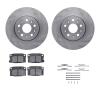 6312-47029 Brake Rotors with 3000-Series Ceramic Brake Pads Kit with Hardware, 1988-1993 GM, Position: Front - image 1