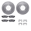 6312-47038 Brake Rotors with 3000-Series Ceramic Brake Pads Kit with Hardware, 1991-1998 GM, Position: Front - image 1