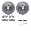 6312-47040 Brake Rotors with 3000-Series Ceramic Brake Pads Kit with Hardware, 1990-1990 GM, Position: Front - image 1