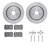6312-47054 Brake Rotors with 3000-Series Ceramic Brake Pads Kit with Hardware, Fits Select GM, Position: Rear - image 1
