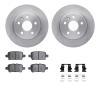 6312-47073 Brake Rotors with 3000-Series Ceramic Brake Pads Kit with Hardware, Fits Select GM, Position: Rear - image 1