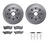6312-48002 Brake Rotors with 3000-Series Ceramic Brake Pads Kit with Hardware, 1971-1989 GM, Position: Front - image 1