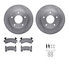 6312-48014 Brake Rotors with 3000-Series Ceramic Brake Pads Kit with Hardware, 1979-1998 GM, Position: Front - image 1