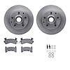 6312-48015 Brake Rotors with 3000-Series Ceramic Brake Pads Kit with Hardware, 1991-2003 GM, Position: Front - image 1
