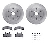 6312-48021 Brake Rotors with 3000-Series Ceramic Brake Pads Kit with Hardware, 1988-1996 GM, Position: Front - image 1