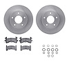 6312-52002 Brake Rotors with 3000-Series Ceramic Brake Pads Kit with Hardware, 1978-1981 GM, Position: Rear - image 1