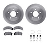 6312-52003 Brake Rotors with 3000-Series Ceramic Brake Pads Kit with Hardware, 1984-1988 GM, Position: Rear - image 1