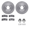 6312-52011 Brake Rotors with 3000-Series Ceramic Brake Pads Kit with Hardware, 1992-2005 GM, Position: Rear - image 1