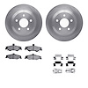 6312-52013 Brake Rotors with 3000-Series Ceramic Brake Pads Kit with Hardware, 1998-2002 GM, Position: Rear - image 1