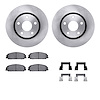 6312-52023 Brake Rotors with 3000-Series Ceramic Brake Pads Kit with Hardware, 2008-2009 GM, Position: Front - image 1