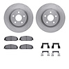 6312-52024 Brake Rotors with 3000-Series Ceramic Brake Pads Kit with Hardware, 2008-2009 GM, Position: Front - image 1