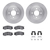 6312-53001 Brake Rotors with 3000-Series Ceramic Brake Pads Kit with Hardware, 1991-2002 GM, Position: Front - image 1