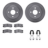 6312-53002 Brake Rotors with 3000-Series Ceramic Brake Pads Kit with Hardware, 1991-1998 GM, Position: Rear - image 1