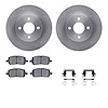 6312-53003 Brake Rotors with 3000-Series Ceramic Brake Pads Kit with Hardware, 2003-2010 GM, Position: Front - image 1