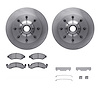 6312-54021 Brake Rotors with 3000-Series Ceramic Brake Pads Kit with Hardware, 1980-1985 Ford/Lincoln/Mercury/Mazda, Position: F - image 1