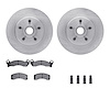 6312-54037 Brake Rotors with 3000-Series Ceramic Brake Pads Kit with Hardware, 1982-1987 Ford/Lincoln/Mercury/Mazda, Position: F - image 1