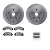 6312-54055 Brake Rotors with 3000-Series Ceramic Brake Pads Kit with Hardware, 1983-1994 Ford/Lincoln/Mercury/Mazda, Position: F - image 1