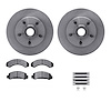6312-54059 Brake Rotors with 3000-Series Ceramic Brake Pads Kit with Hardware, 1986-1992 Ford/Lincoln/Mercury/Mazda, Position: F - image 1