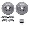 6312-54062 Brake Rotors with 3000-Series Ceramic Brake Pads Kit with Hardware, 1991-1994 Ford/Lincoln/Mercury/Mazda, Position: F - image 1
