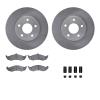 6312-54065 Brake Rotors with 3000-Series Ceramic Brake Pads Kit with Hardware, 1989-1990 Ford/Lincoln/Mercury/Mazda, Position: F - image 1