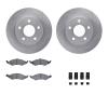 6312-54067 Brake Rotors with 3000-Series Ceramic Brake Pads Kit with Hardware, 1986-1988 Ford/Lincoln/Mercury/Mazda, Position: F - image 1
