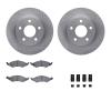 6312-54068 Brake Rotors with 3000-Series Ceramic Brake Pads Kit with Hardware, 1986-1992 Ford/Lincoln/Mercury/Mazda, Position: F - image 1