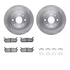 6312-54073 Brake Rotors with 3000-Series Ceramic Brake Pads Kit with Hardware, 1990-1996 Ford/Lincoln/Mercury/Mazda, Position: R - image 1