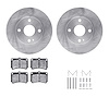 6312-54074 Brake Rotors with 3000-Series Ceramic Brake Pads Kit with Hardware, 1990-1998 Ford/Lincoln/Mercury/Mazda, Position: F - image 1