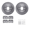 6312-54075 Brake Rotors with 3000-Series Ceramic Brake Pads Kit with Hardware, 1994-1997 Ford/Lincoln/Mercury/Mazda, Position: F - image 1