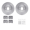 6312-54076 Brake Rotors with 3000-Series Ceramic Brake Pads Kit with Hardware, 1990-2003 Ford/Lincoln/Mercury/Mazda, Position: F - image 1