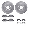 6312-54077 Brake Rotors with 3000-Series Ceramic Brake Pads Kit with Hardware, 1986-1992 Ford/Lincoln/Mercury/Mazda, Position: R - image 1