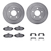 6312-54079 Brake Rotors with 3000-Series Ceramic Brake Pads Kit with Hardware, 1990-1992 Ford/Lincoln/Mercury/Mazda, Position: R - image 1