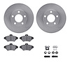 6312-54083 Brake Rotors with 3000-Series Ceramic Brake Pads Kit with Hardware, 1994-1998 Ford/Lincoln/Mercury/Mazda, Position: F - image 1