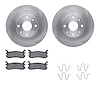 6312-54099 Brake Rotors with 3000-Series Ceramic Brake Pads Kit with Hardware, 1994-2003 Ford/Lincoln/Mercury/Mazda, Position: R - image 1