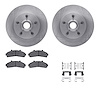 6312-54101 Brake Rotors with 3000-Series Ceramic Brake Pads Kit with Hardware, 1995-1997 Ford/Lincoln/Mercury/Mazda, Position: F - image 1