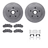 6312-54106 Brake Rotors with 3000-Series Ceramic Brake Pads Kit with Hardware, 1998-2002 Ford/Lincoln/Mercury/Mazda, Position: F - image 1