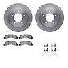 6312-54127 Brake Rotors with 3000-Series Ceramic Brake Pads Kit with Hardware, 1999-2005 Ford/Lincoln/Mercury/Mazda, Position: F - image 1