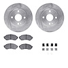 6312-54132 Brake Rotors with 3000-Series Ceramic Brake Pads Kit with Hardware, 1999-2001 Ford/Lincoln/Mercury/Mazda, Position: F - image 1