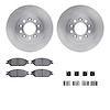 6312-54134 Brake Rotors with 3000-Series Ceramic Brake Pads Kit with Hardware, 1999-2003 Ford/Lincoln/Mercury/Mazda, Position: F - image 1